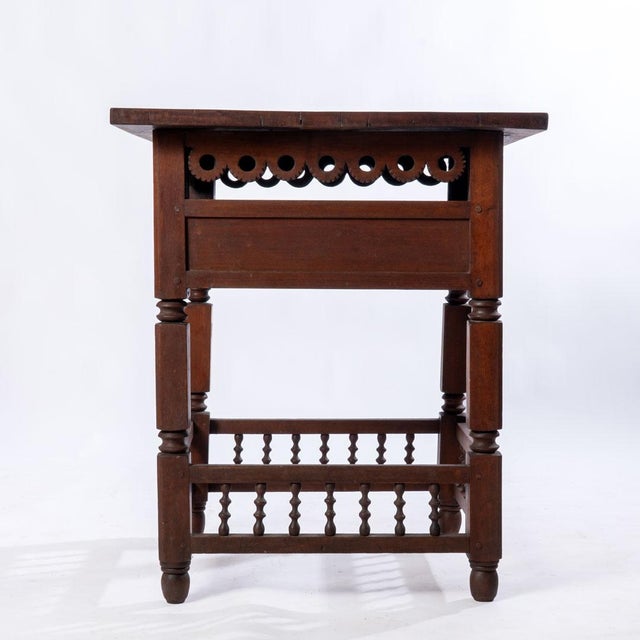 Early 20th Century One Drawer Table With Cutouts For Sale - Image 6 of 12