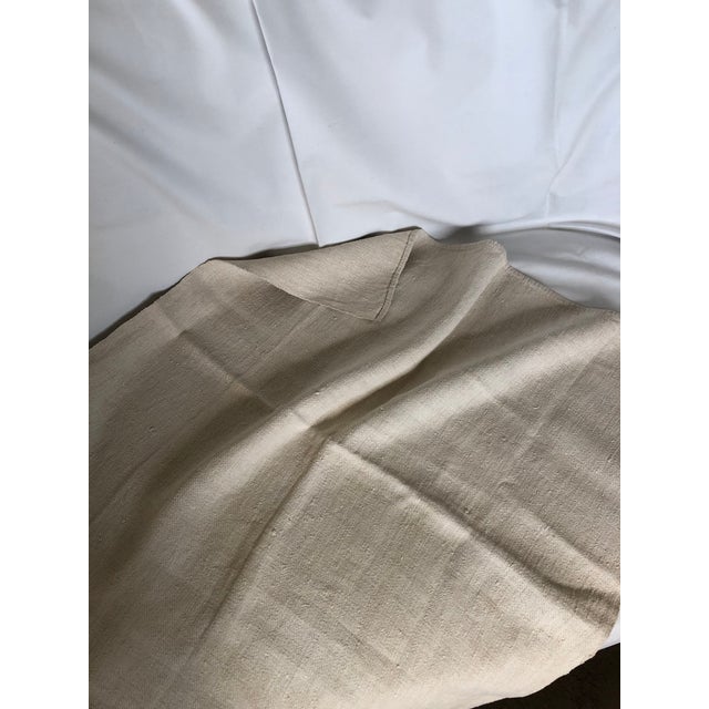 French Provincial Antique Heavy Linen Kitchen Cloth in Light Oatmeal Color For Sale - Image 3 of 5