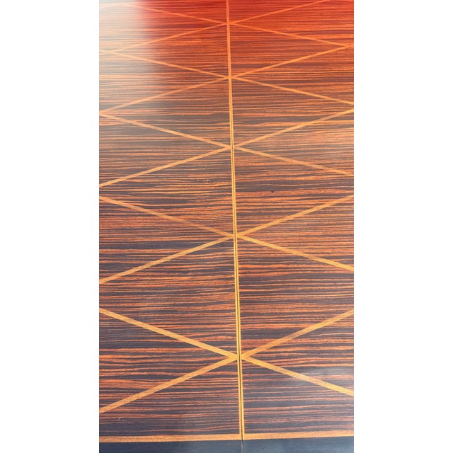 Late 20th Century Neoclassical Zebrawood Inlaid Ebonized Dining Table, Attributed to Ralph Lauren for Henredon For Sale - Image 17 of 18