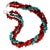 Red AJD Triple Strand Necklace of Southwest Style Red Coral and Hubei Turquoise For Sale - Image 8 of 11