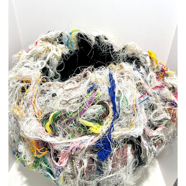 Leon Dickey Signed 2017 Mixed Media Fiber Sculptural Vessel / Planter For Sale - Image 4 of 11