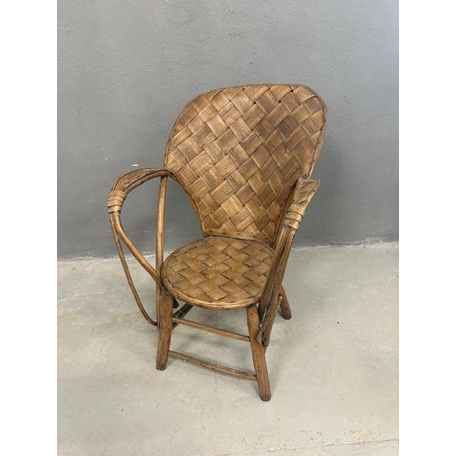 1960s Vintage Wicker Rattan Armchair with High Backrest, 1960s-1970s For Sale - Image 5 of 7