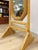 Beige Vintage Coastal Hexagon Wicker Floor Mirror, Rattan Standing Full Length Mirror For Sale - Image 8 of 9