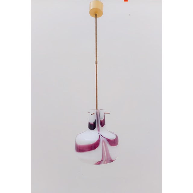 White and Purple Glass Pendant Light by Carlo Moretti for Maestri Di Murano, 1970s For Sale - Image 9 of 9
