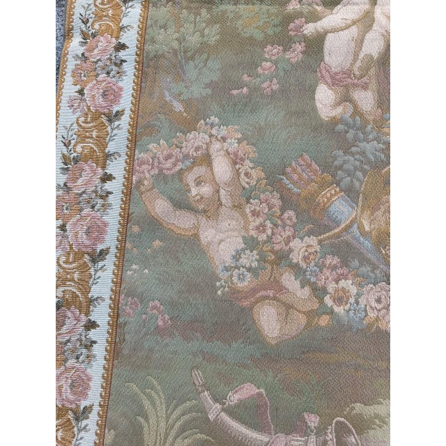 1970s Vintage Aubusson Style Jaquar Tapestry with François Boucher Design, 1970s For Sale - Image 5 of 18
