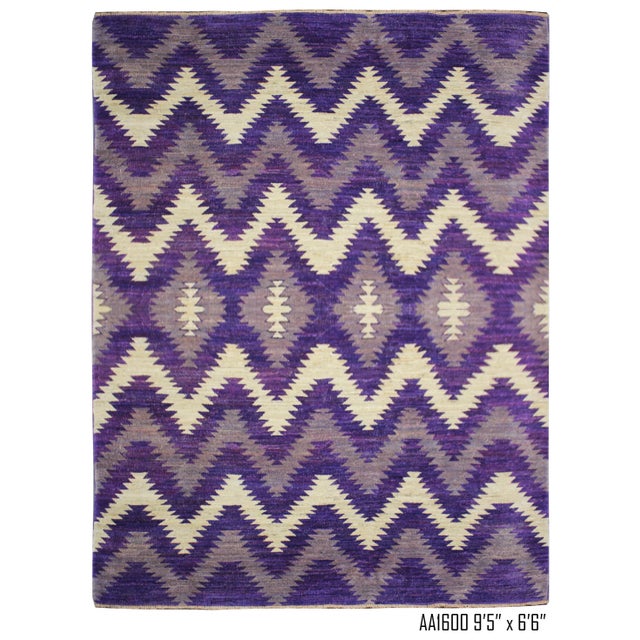 Modern Purple Pattern Rug For Sale - Image 9 of 9