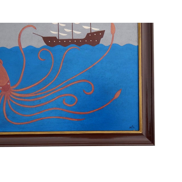 A whimsical and evocative naive painting by british folk artist matt rix, depicting a fantastical scene straight from the...