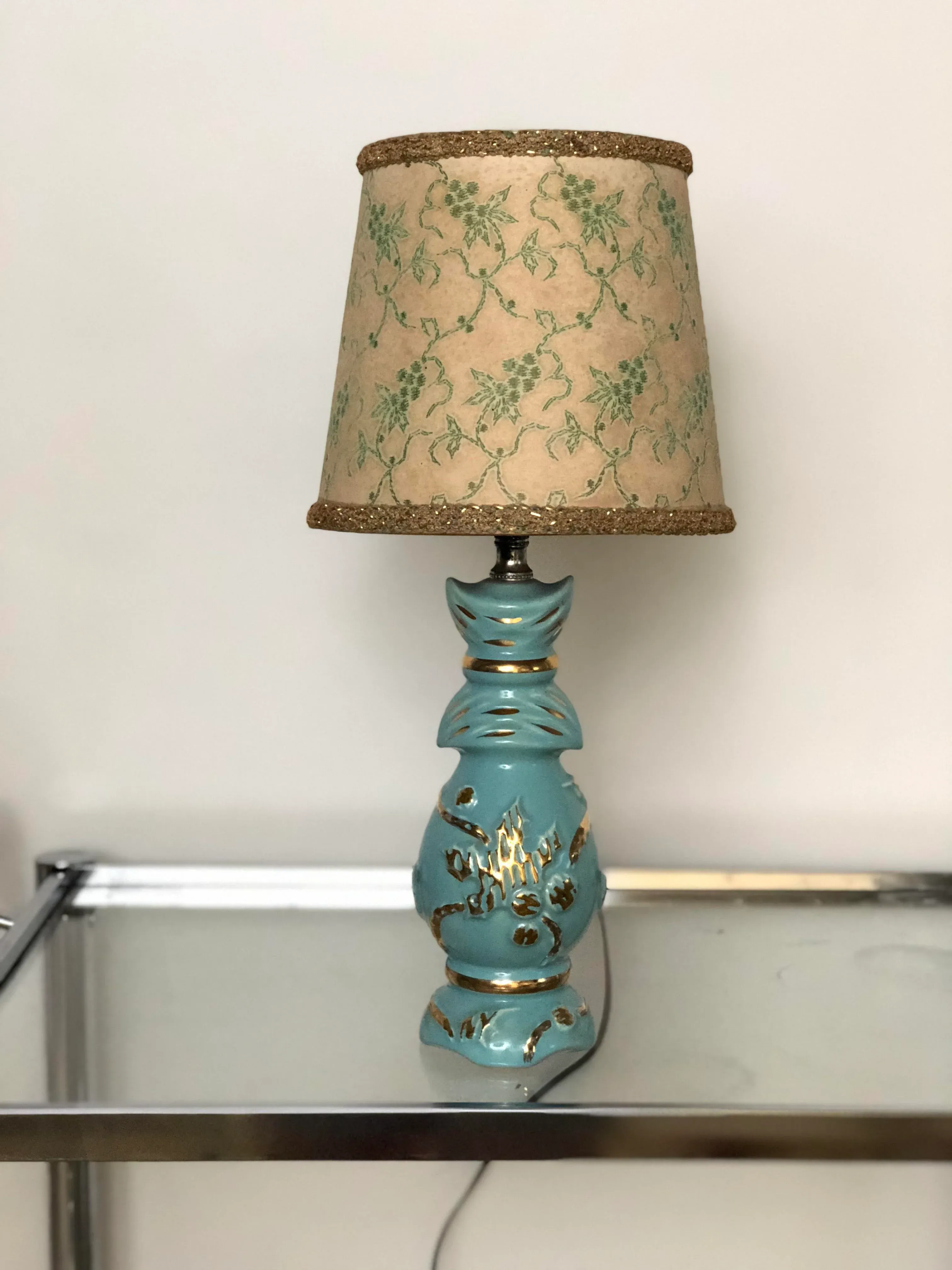 turquoise and gold lamp