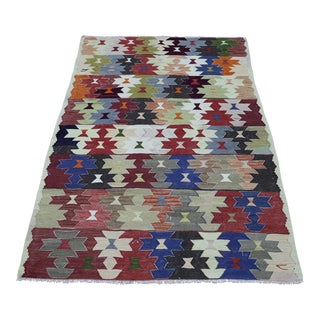 1970s Southwestern Style Hand Knotted Geometric Design Oushak Kilim Rug For Sale