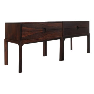 Scandinavian Dark Wood Bedside Tables by Kai Kristiansen for Aksel Kjiersgaard, Denmark, 1960s, Set of 2 For Sale