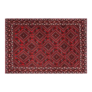 Anitque Red Handknotted Wool Rug 6.5x9.7 For Sale