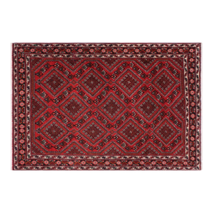 Anitque Red Handknotted Wool Rug 6.5x9.7
