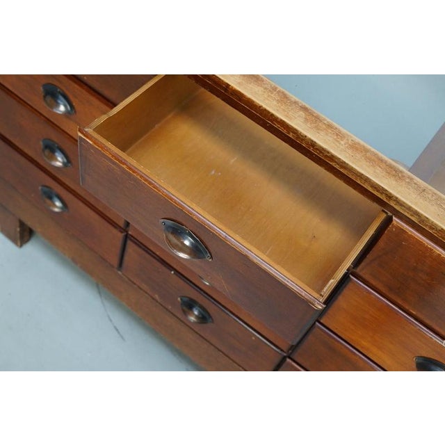 Brown English Beech and Glass Shop Counter Cabinet, 1920s For Sale - Image 8 of 18