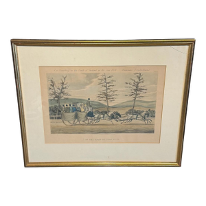 19th Century Hand-Colored Lithograph – “On the Road at Full Pace” (1836, Ackermann & Co.)