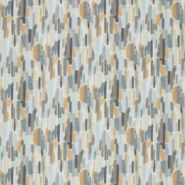 Harlequin Trattino Fabric in Mustard/Maize/Seal For Sale