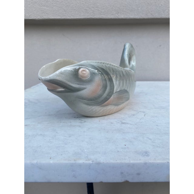 Art Deco Majolica Fish Saucer Sarreguemines, Circa 1930 For Sale - Image 3 of 6
