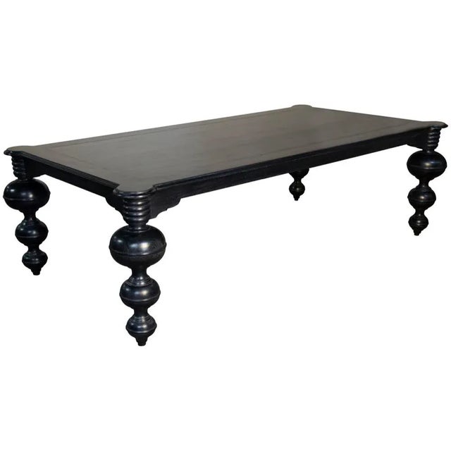 Noir NOIR Claudio Dining Table, Hand Rubbed Black For Sale - Image 4 of 4