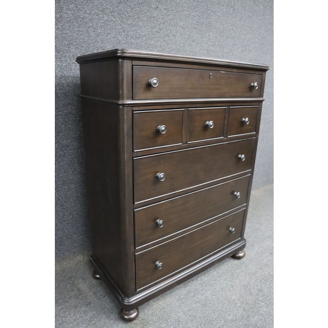 Late 20th Century Bassett Furniture Cherry Tall Dresser For Sale - Image 5 of 11