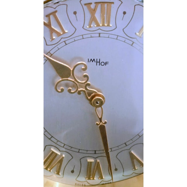 Elegant Swiss Imhof Onyx & Gilt Bronze Carriage Desk Clock – 15 Jewels, Vintage Mantelpiece Timepiece For Sale In Dallas - Image 6 of 9