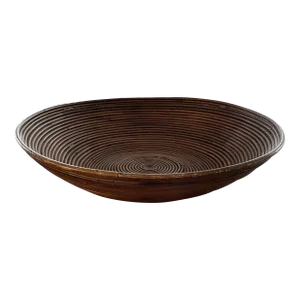 1970’s Large 20" Crespi Style Pencil Reed Footed Bowl