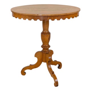 19th Century Swedish Oval Flame Birch Side Table, Circa 1890 For Sale