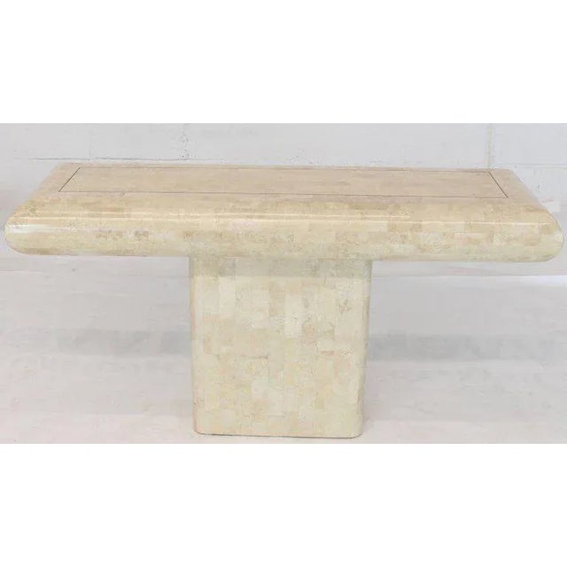 1970s 1970s Modern Maitland-Smith Tessellated Stone Pedestal Console For Sale - Image 5 of 12