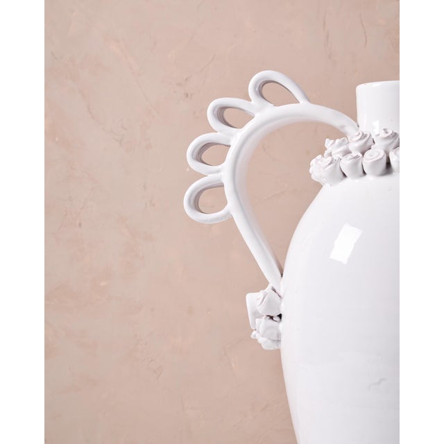 White Italian Ceramic Vase "Marria" by Valentina Cameranesi & Walter Usai in White For Sale - Image 8 of 11