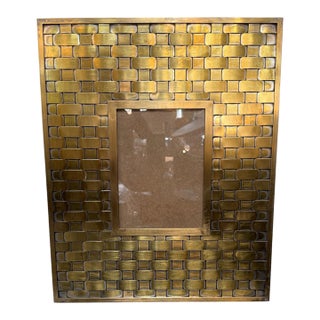 Brass Wall Picture Frame With Woven Pattern For Sale