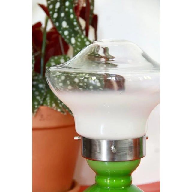Mid-Century Modern Space Age Green Table Lamp, Italy, 1970s For Sale - Image 3 of 8