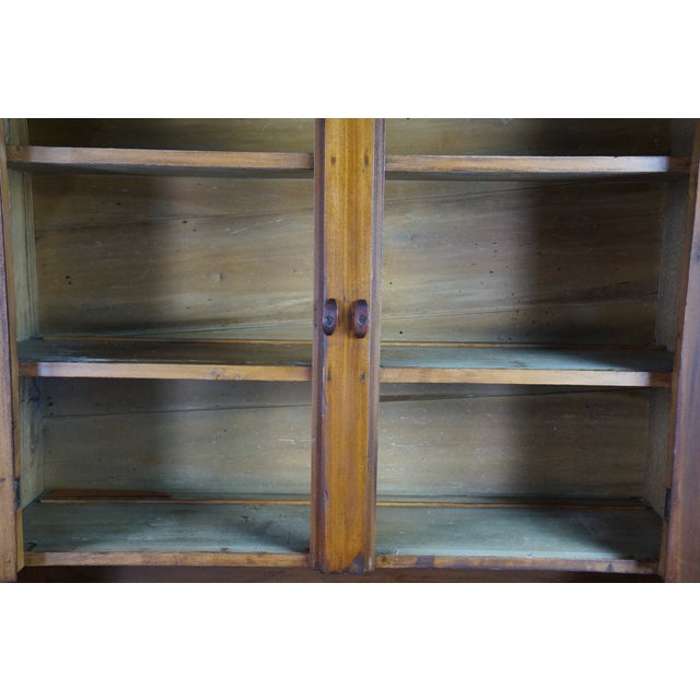 Late 19th Century Rare Primitive Antique American Farmhouse Oak Dry Sink Stepback Hutch Cupboard For Sale - Image 12 of 18