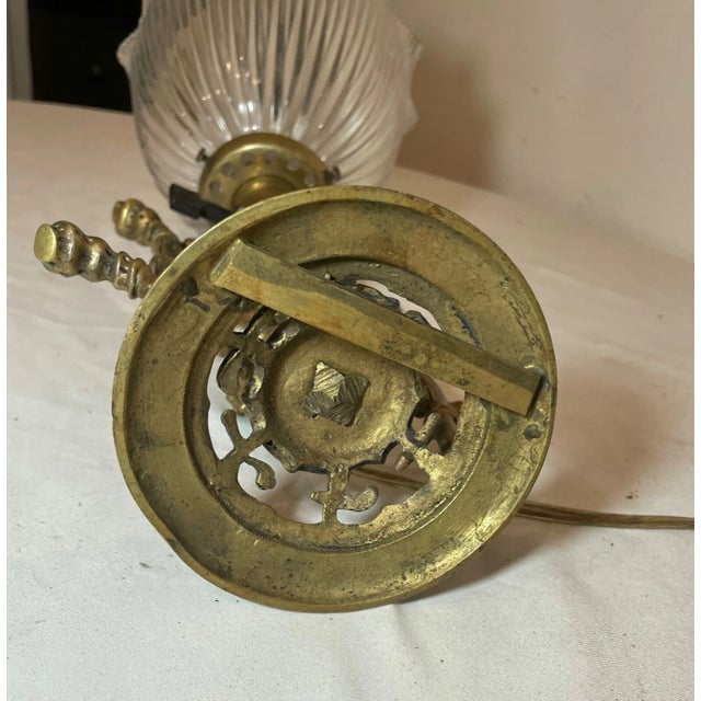 1930s Rare Antique Ornate Brass Nautical Ship Boat Wall Sconce Fixture Gimbal Chestnut For Sale - Image 11 of 12