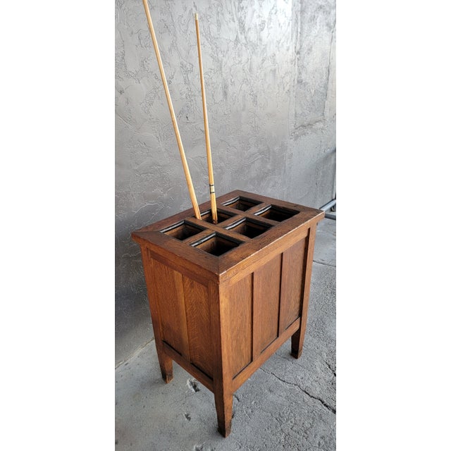 Mission Billiards Cue Stick Keeper Mission Oak Era Early 1900's For Sale - Image 3 of 16
