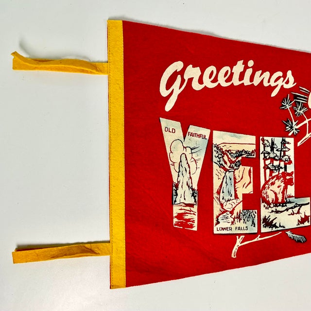 1950s 1950s Vintage Americana Boho Chic Rustic Yellowstone Felt Pennant. For Sale - Image 5 of 12