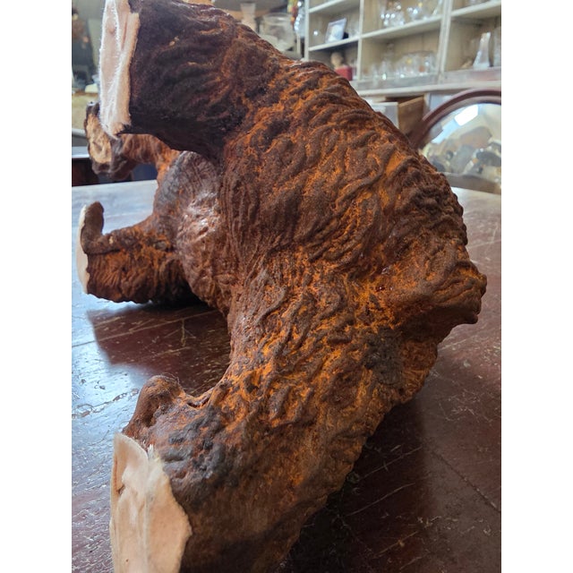 Brown Cast Iron Bear With Rusty Finish For Sale - Image 8 of 13