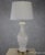 This Spanish 1950s oversized white ceramic lamp with crackle glaze and an antique gold base will bring a stylish and...