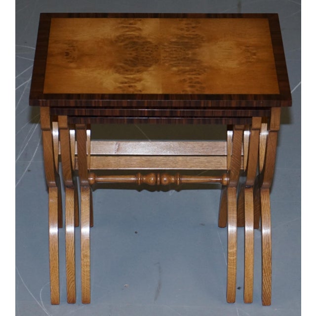Burl Oak Nesting Tables from Bevan Funnell, Set of 3 For Sale - Image 3 of 18