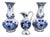 Antique Handmade Hand-Painted Delft Blue Delftware Knobbel Vase, Bulbous Bottle and Tulip Vase, Holland, 1920s, Set of 3 For Sale