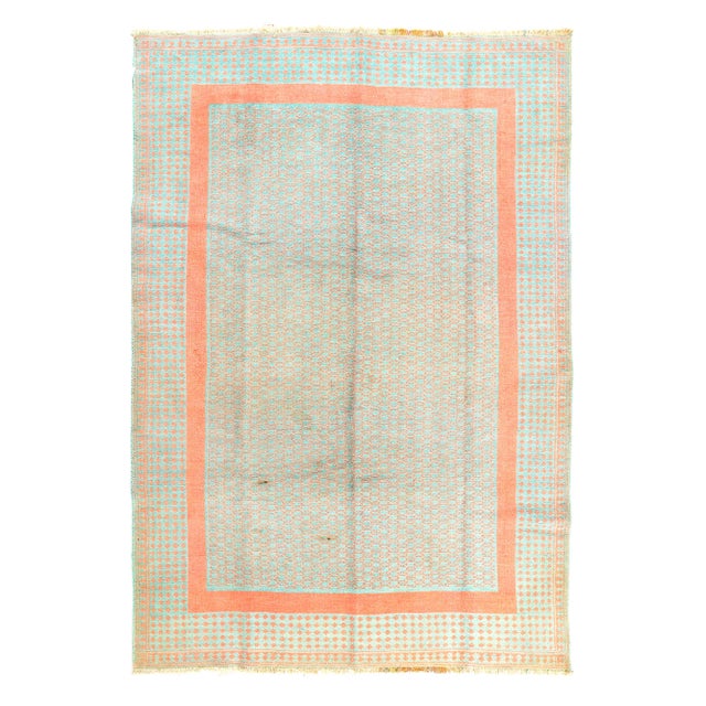 Introducing our stunning Sumak cotton rug, a true masterpiece of traditional weaving techniques and bold design. Using the...