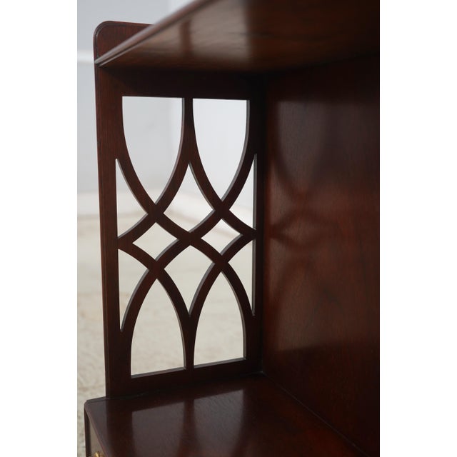 Pair Baker Chippendale Mahogany 1 Drawer Small Bookshelves For Sale - Image 11 of 18