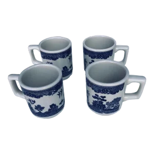 Vintage Buffalo China Blue Willow Coffee / Tea Mugs S-4