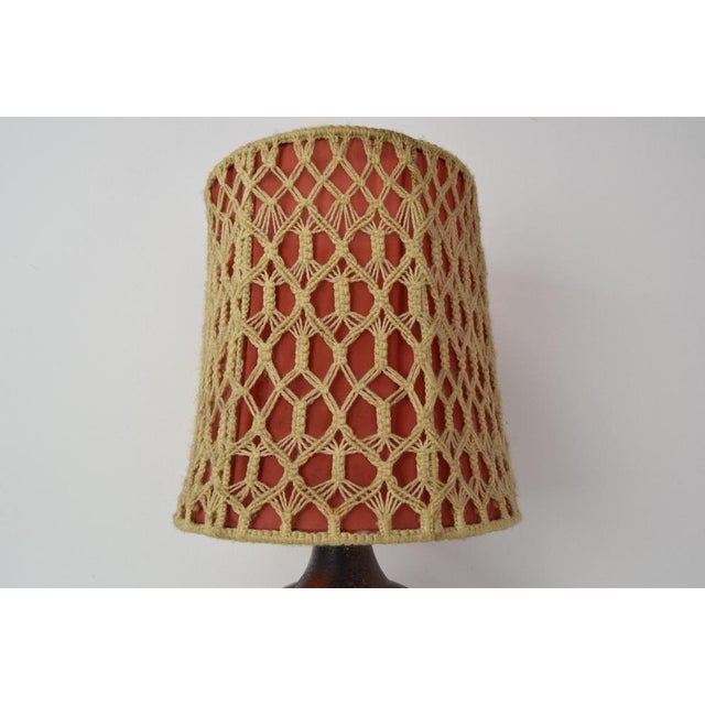 Brown Mid-Century Ceramic Table Lamp, 1970s For Sale - Image 8 of 14
