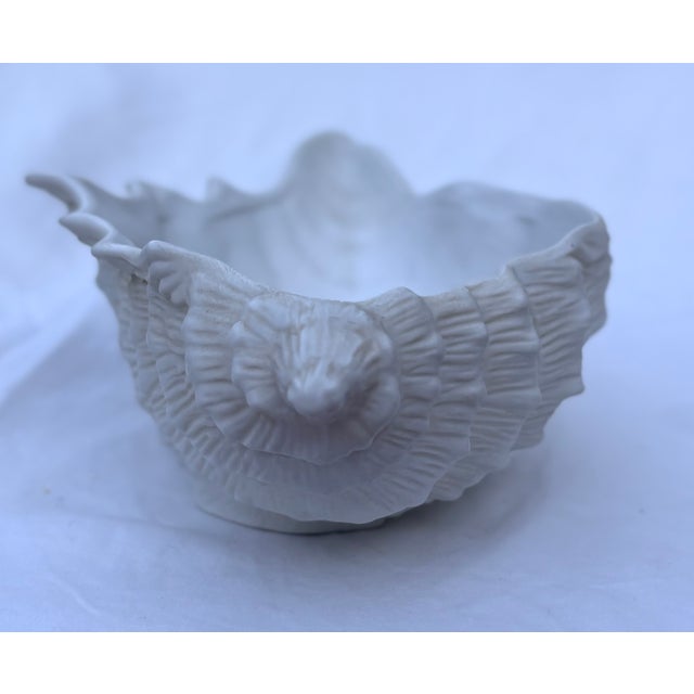 Trompe-L’oeil White Conch Shell Porcelain Bowl/Planter For Sale - Image 4 of 9