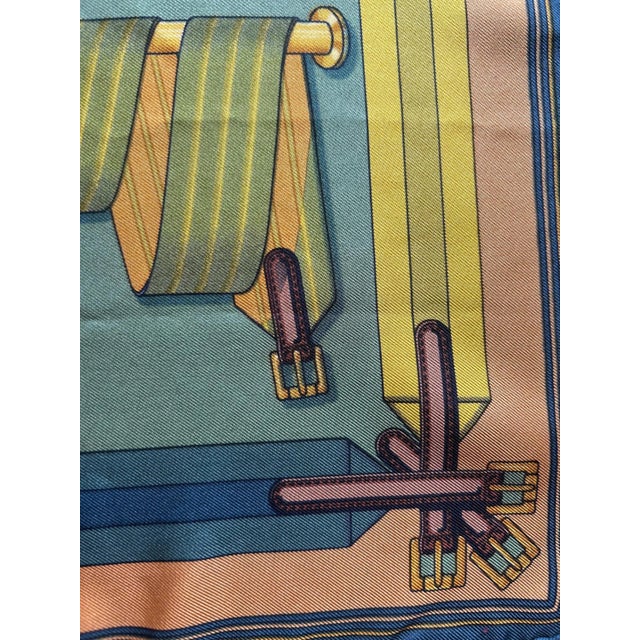1980s Hermès « Les Sangles » Gavroche Scarf For Sale - Image 5 of 7