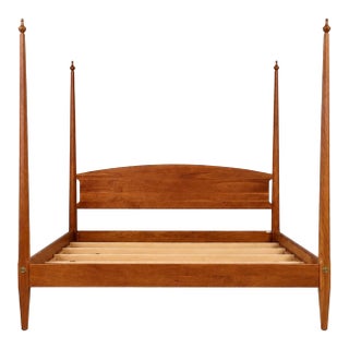 Mid 20th Century Modern Cherry King 4 Poster Bed For Sale