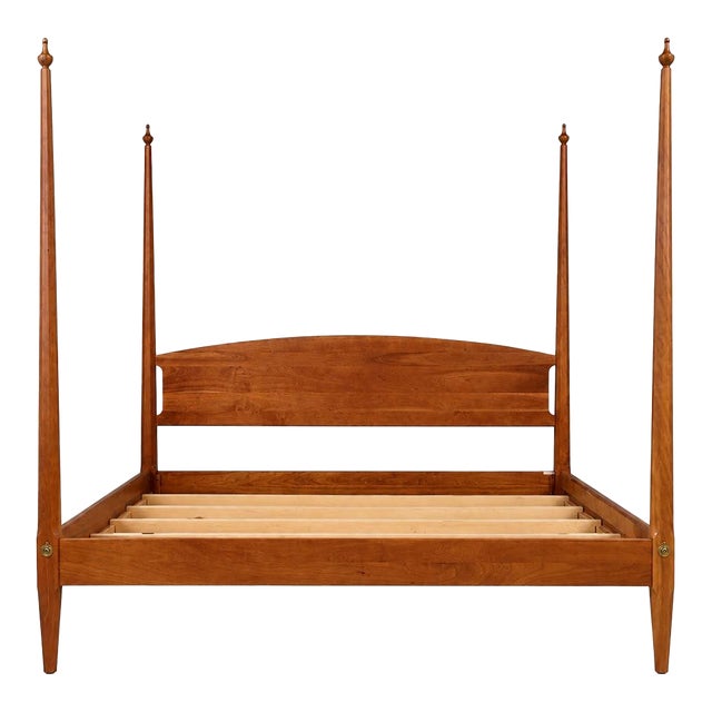 Mid 20th Century Modern Cherry King 4 Poster Bed For Sale