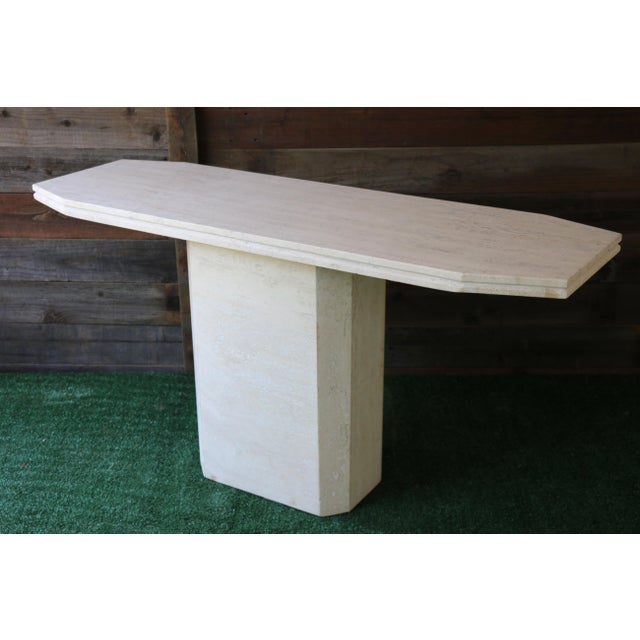 1970s Vintage Travertine Console Table, 1970s For Sale - Image 5 of 12