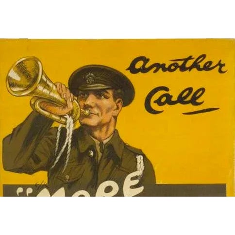 Mid-Century Modern "Another Call. 'More Men and Still More Until the Enemy Is Crushed'" Vintage British Wwi Poster, Circa 1914 For Sale - Image 3 of 4
