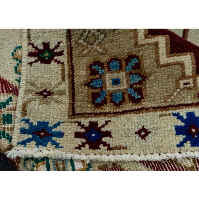 Chocolate Turkish Mini Rug Oriental Hand Knotted Vintage Rug 1'7" x 2'6" #20630 For Sale - Image 8 of 8