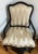 Vintage J. Robert Scott upholstered arm chairs with silk striped satin. Chairs are charming and a good size for most...