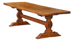 Early 20th Century French Louis XIII Oak and Chestnut Monastery Dining Table